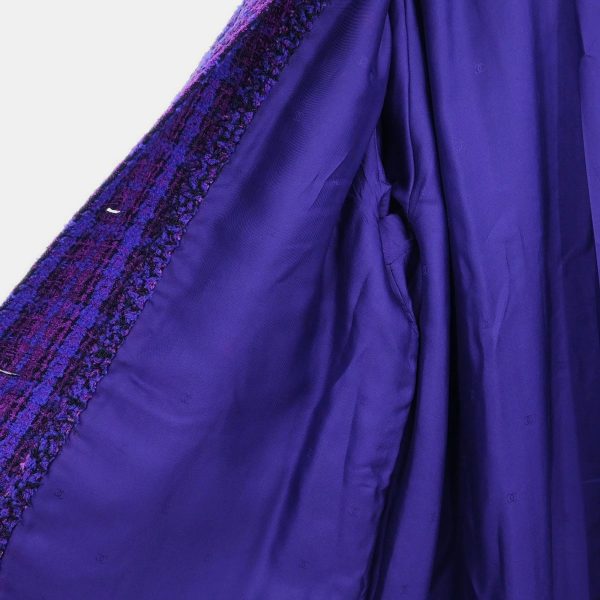 Chanel Jacket Coat Purple 95A #42 - Image 8