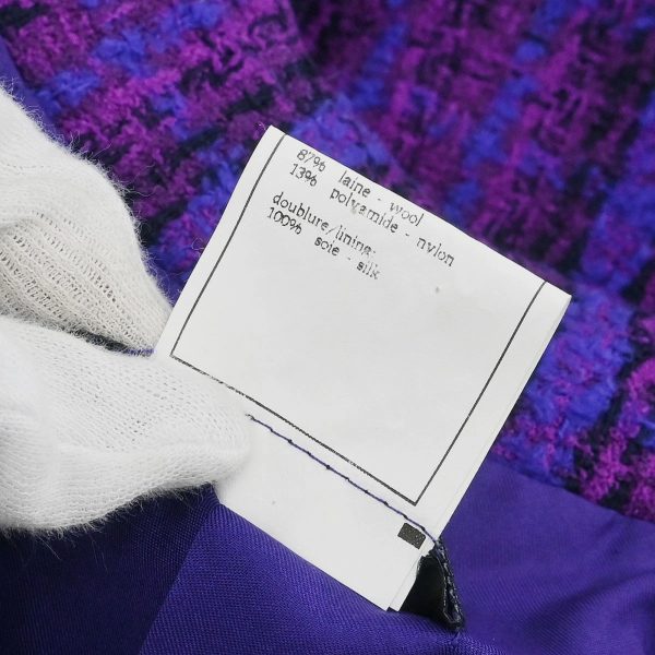 Chanel Jacket Coat Purple 95A #42 - Image 10