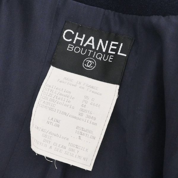 Chanel Collarless Jacket Navy 95C #44 - Image 8