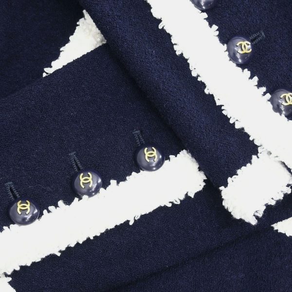 Chanel Collarless Jacket Navy 95C #44 - Image 4