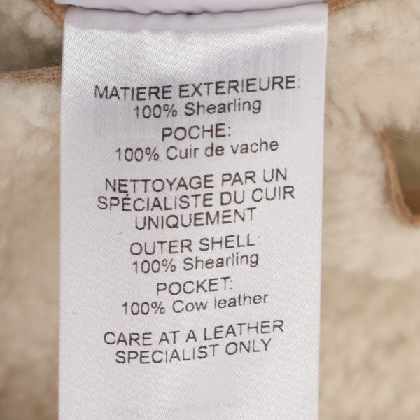 Chloé Beige Shearling and Leather Zip Jacket S - Image 7