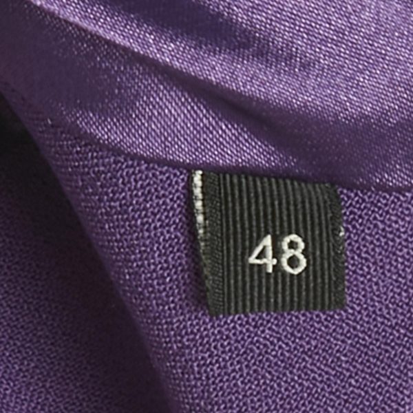 Elisabetta Franchi Purple Crepe Belted Jacket L - Image 5