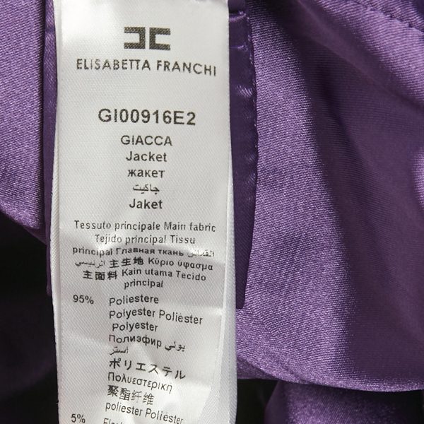 Elisabetta Franchi Purple Crepe Belted Jacket L - Image 6