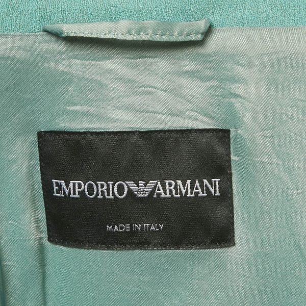 Emporio Armani Mint Green Crepe Zip Up Jacket S - Image 4
