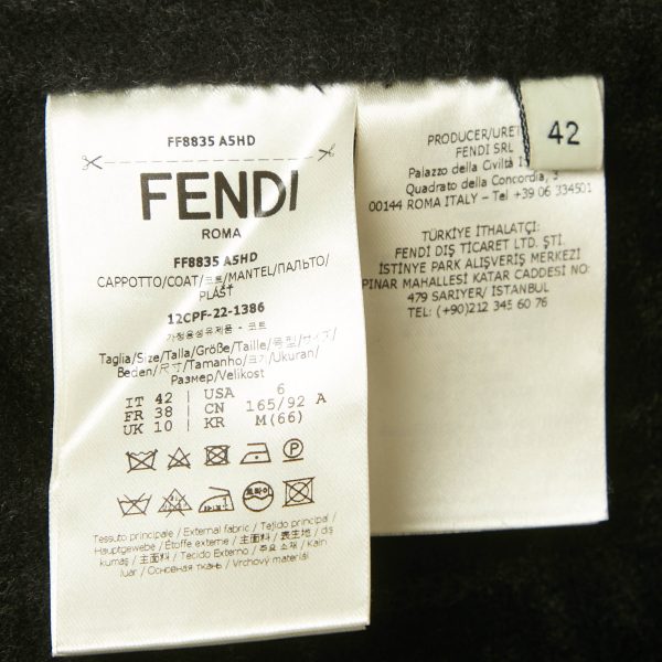 Fendi Black Wool Double Breasted Long Coat M - Image 5