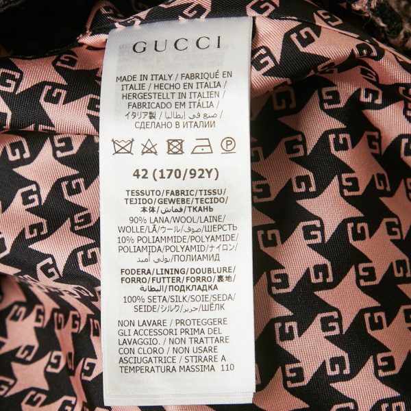 Gucci Pink & Black Tweed Oversized Blazer M - Image 5