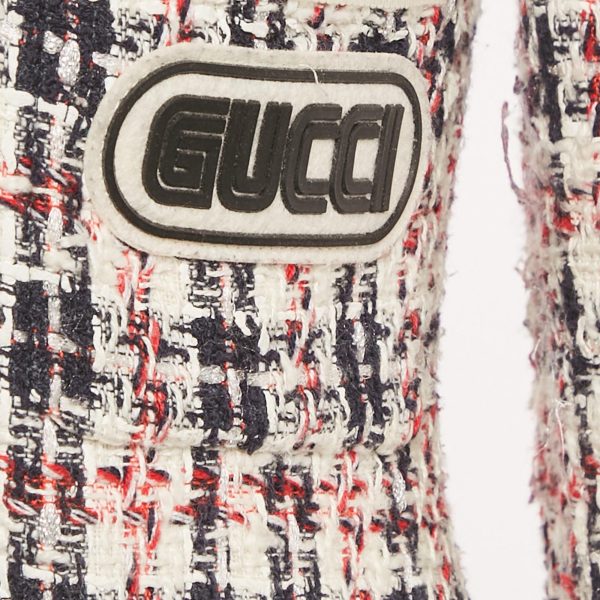 Gucci Blue Logo Patch Tweed Long Jacket S - Image 4