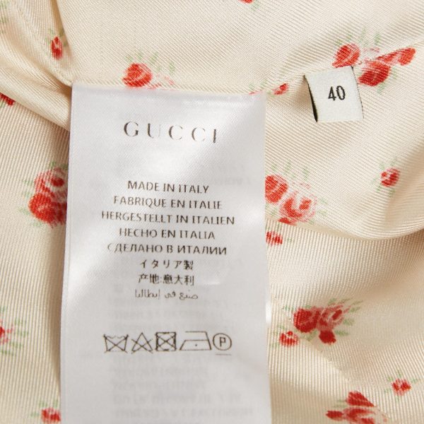 Gucci Blue Logo Patch Tweed Long Jacket S - Image 9