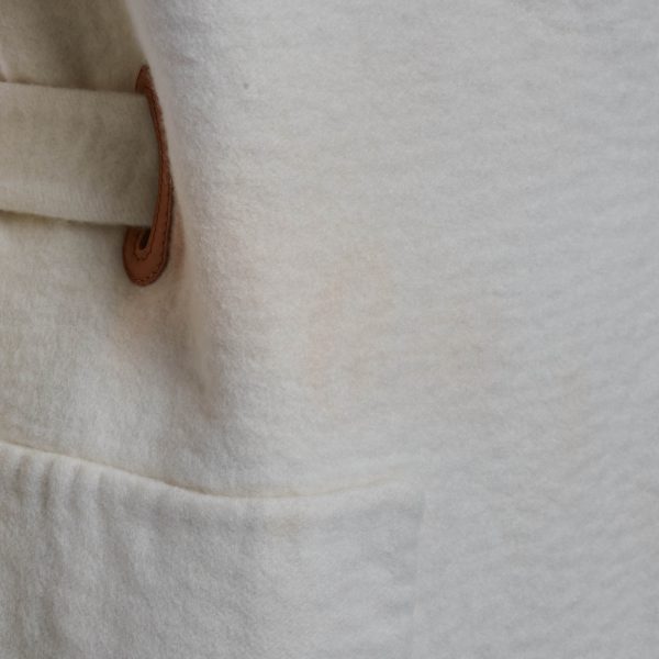 Hermes White Cashmere Wrap Over Mid Length Coat M - Image 4