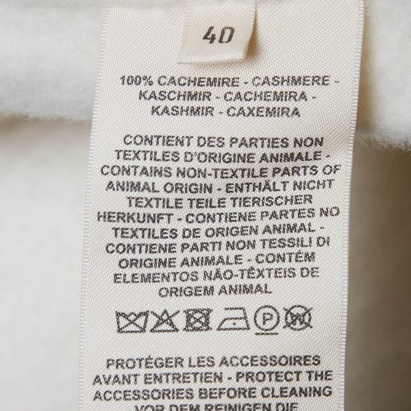 Hermes White Cashmere Wrap Over Mid Length Coat M - Image 7