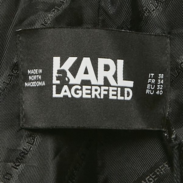 Karl Lagerfeld Grey/Pink Check Wool Tailored Coat S - Image 4