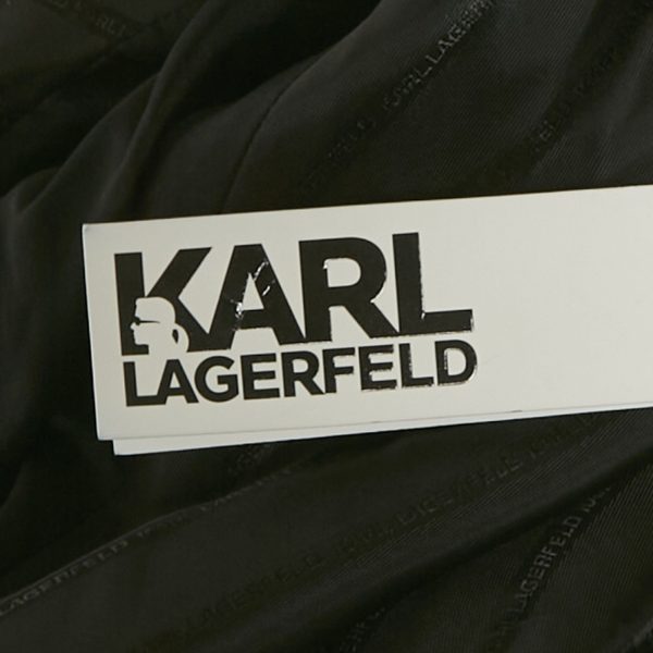 Karl Lagerfeld Grey/Pink Check Wool Tailored Coat S - Image 5