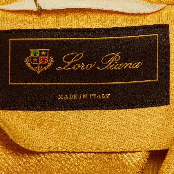 Loro Piana Yellow Cotton & Silk Button Front Jacket L - Image 6