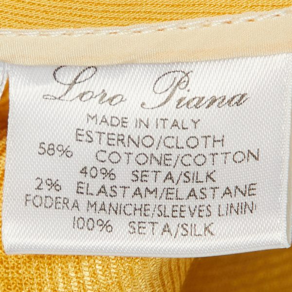 Loro Piana Yellow Cotton & Silk Button Front Jacket L - Image 7