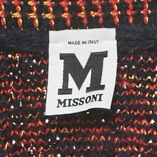M Missoni Navy Blue / Red Knit Coat S - Image 3