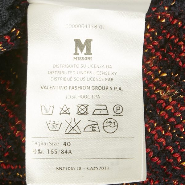 M Missoni Navy Blue / Red Knit Coat S - Image 4