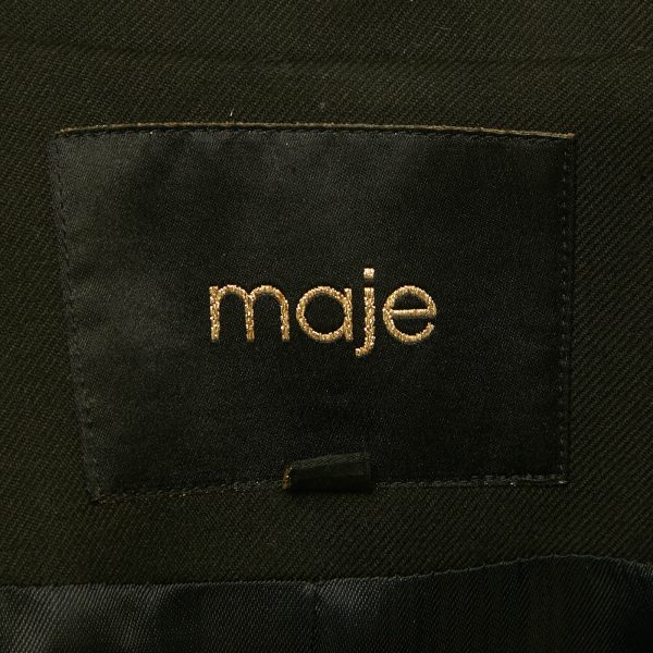 Maje Black Crepe & Silk Trim Single Breasted Blazer S - Image 4