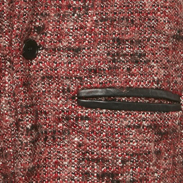 Maje Red Tweed Mid-Length Gordan Coat S - Image 3