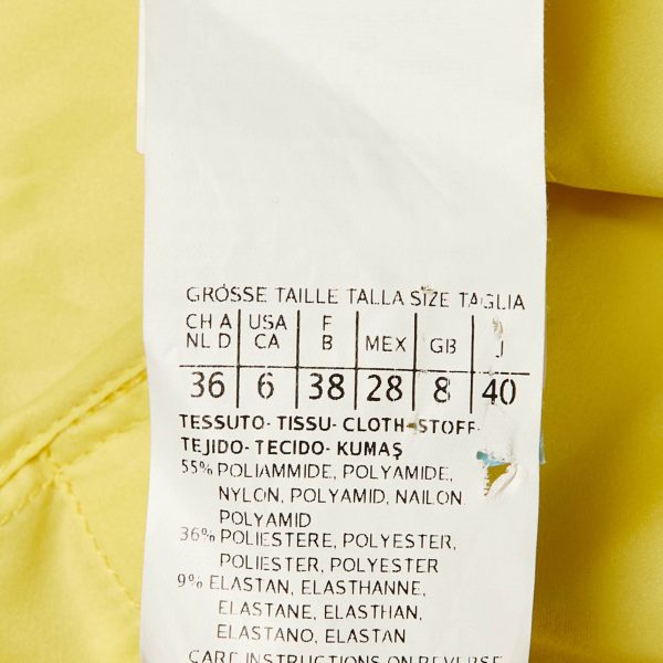 Max Mara City Yellow Stretch Satin Hooded Belted Coat S - Image 4