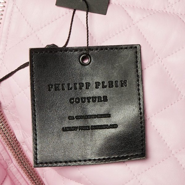 Philipp Plein Pink Leather & Fox Fur Hooded Sleeveless Jacket S - Image 5