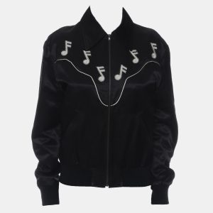 Rhythm meets refinement in this embroidered zip up jacket