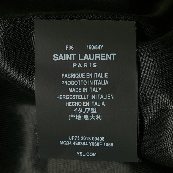 Saint Laurent Paris Black Textured Tweed Double Breasted Coat S - Image 5