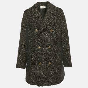 Saint Laurent’s black tweed coat reveals depth in every woven detail