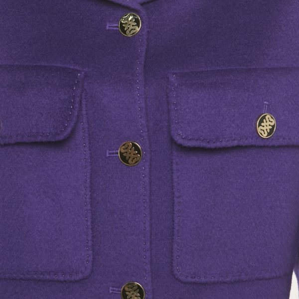 Sandro Purple Wool Cropped  Jacket XS - Image 3