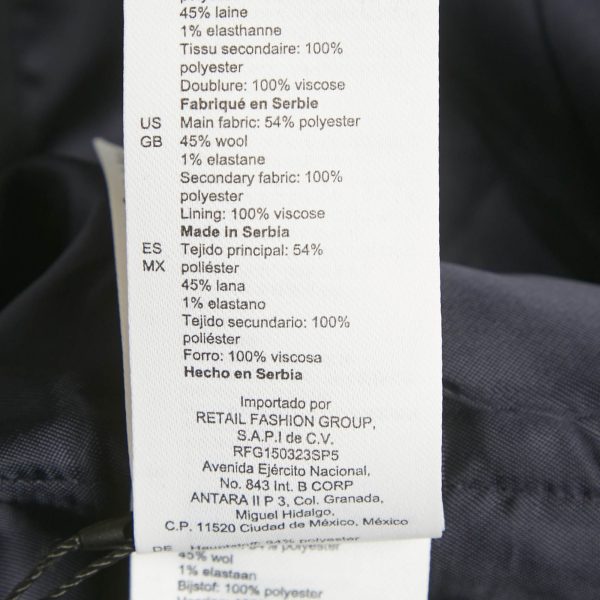 Sandro Navy Blue Wool Blend Pleated Insert Trench Coat L - Image 7