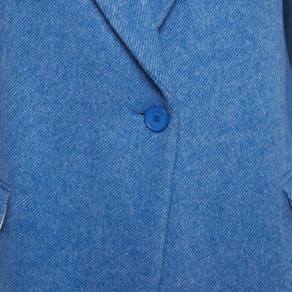 Sandro Blue Wool Blend Oversized Tailored Jacket XS - Image 3