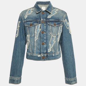 Sandro brings unexpected detail to denim with this blue jacket