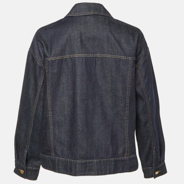 S'Max Mara Dark Blue Denim Oversized Jacket L - Image 2