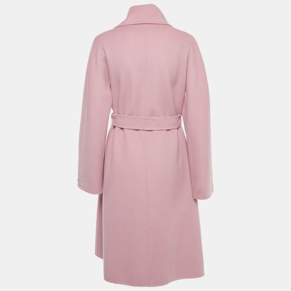 designed with a relaxed open front and a tonal belt. The soft hue elevates a classic silhouette