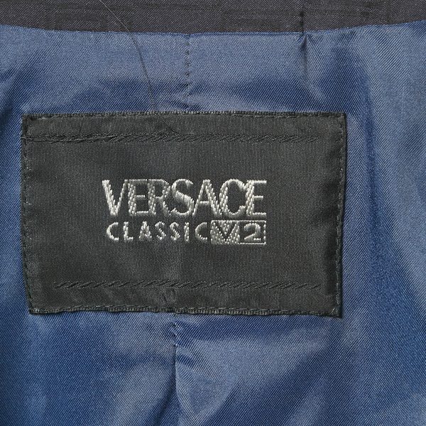 Versace Classic V2 Navy Blue Nylon Blazer M - Image 4
