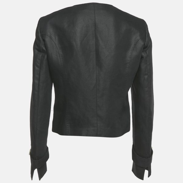this Versace womens jacket works as a layer you can throw on over jeans
