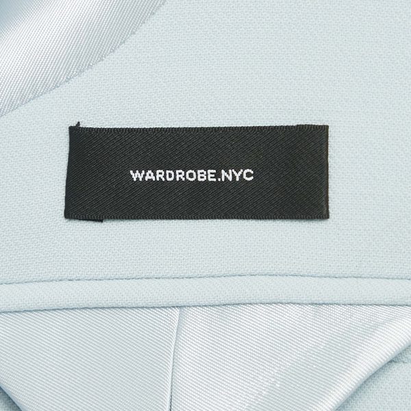 Wardrobe NYC Blue Wool Crepe Button Front Blazer S - Image 4