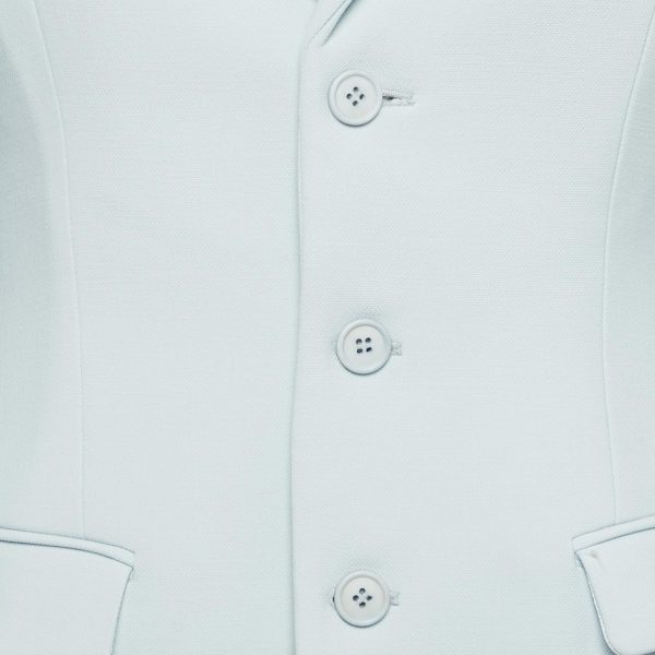 Wardrobe NYC Blue Wool Crepe Button Front Blazer S - Image 3