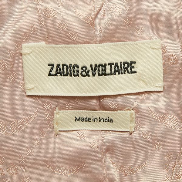 Zadig & Voltaire Brown Suede Round Neck Jacket XS - Image 4