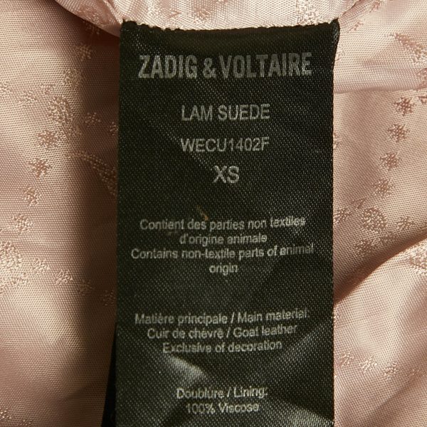 Zadig & Voltaire Brown Suede Round Neck Jacket XS - Image 5
