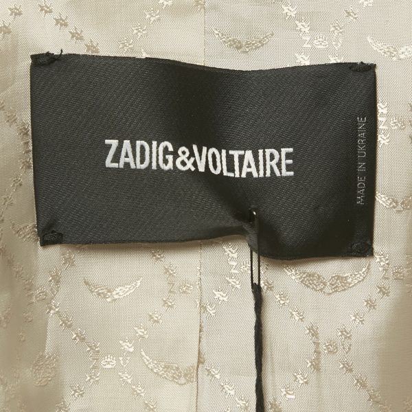 Zadig & Voltaire Beige Gabardine Open Front Volly Jacket M - Image 4