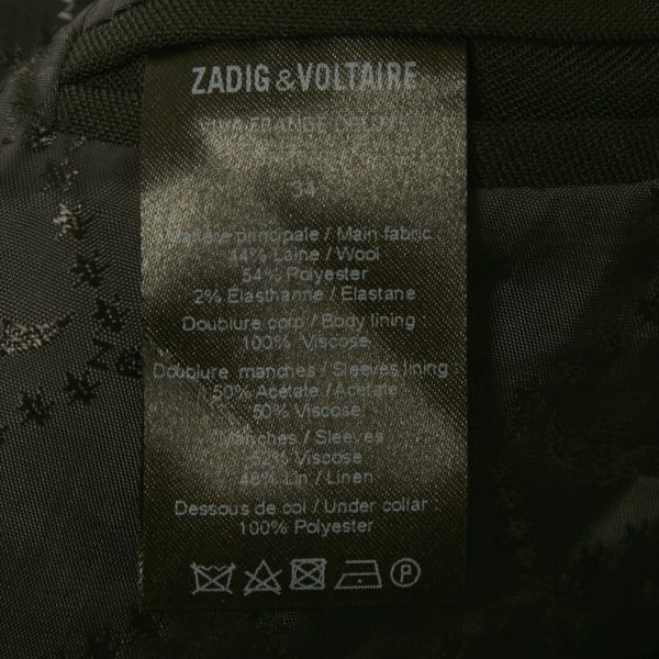 Zadig & Voltaire Deluxe Black Viva Frange Blazer S - Image 5