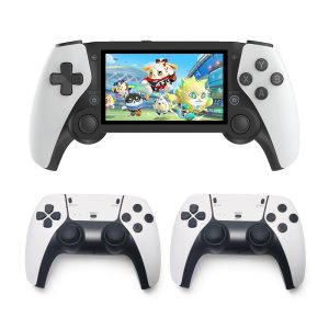 SJGAM M25 Handheld Game Console 128GB TF Card + 2 Game Controllers 20000+ Games 25 Emulators 4.3in Screen 3D Rocker for Arcade Games Rockchip RK3566 3000mAh Battery Save/Load Games Brightness Adjustable