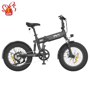 PVY Turbo Electric Bike 250W Motor 48V 13Ah Battery 20*4.0 inch Fat Tires 25km/h Max Speed 100km Range Shimano 7-Speed Mechanical Disc Brake Front Suspension Fork & Rear Mechanical Shock Absorber