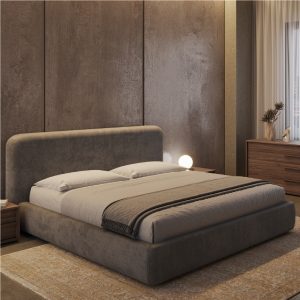 Experience the pinnacle of relaxation with the Dearborn Bed.Featuring elegantly rounded profiles upholstered in a soft durable texture