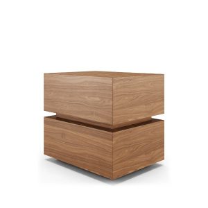 The Brookline Two-Drawer Nightstand by Modloft â a seamless fusion of modern style and practical functionality. Crafted with the same distinctive design as its dresser counterpart
