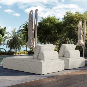 The Hampton Modular Outdoor Sofa: Where indoor comfort meets outdoor durability.Crafted with mold-resistant quick-dry fabric and open-cell foam technology