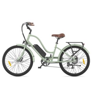Touroll B2 Electric Bike 250W Motor 36V 15.6Ah Battery 26*2.25 inch Tires 25km/h Max Speed 100km Range Disc Brake & E-Brake Shimano 7-speed LED Display