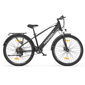 Touroll J1 27.5 inch Trekking Bike with 250W Motor 36V 15.6Ah Battery Max 100km Range 1.8" LCD Display Shimano 7-Speed Disc Brake - Black